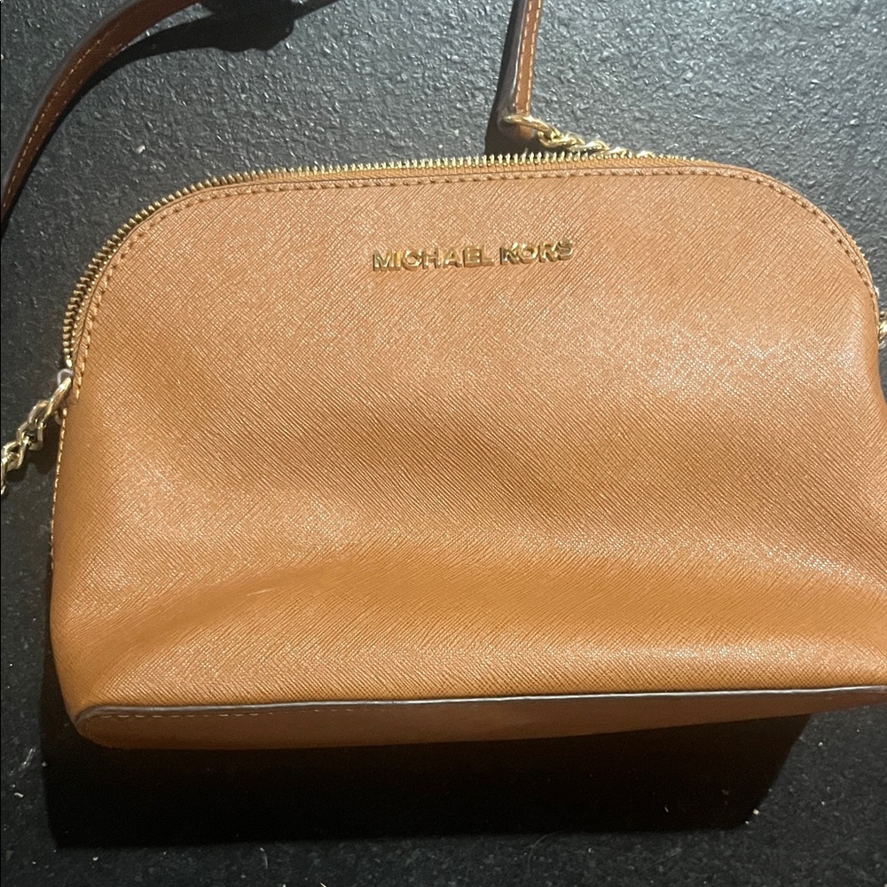 Michael Kors Brown Crossbody Bag with Gold Accents
